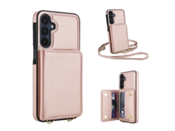 Capa Para Samsung Galaxy A56 Magnético Carteira Rfid Alça Dourado Czhhmart