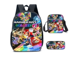Conjunto De Três Peças De Mochila De Estudante  Mario36*