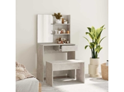 Vidaxl Conjunto Toucador 74,5x40x141 Cm Cinzento Cimento