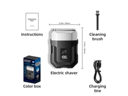 Barbeador Elétrico Masculino Lavável, Carregamento Rápido MDUG (preto)