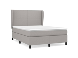 Cama Box Spring Vidaxl Cinzeto Tecido (193x147x128 Cm)