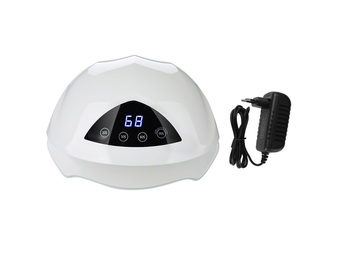 Secador de unhas LED UV 72W com tela LCD, tecido e sensor para secar esmaltes em gel, ferramentas de manicure.