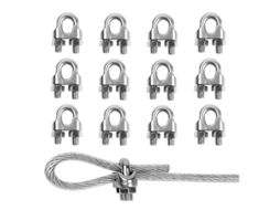 12 grampos de cabo de aço galvanizado M3 com fixador resistente