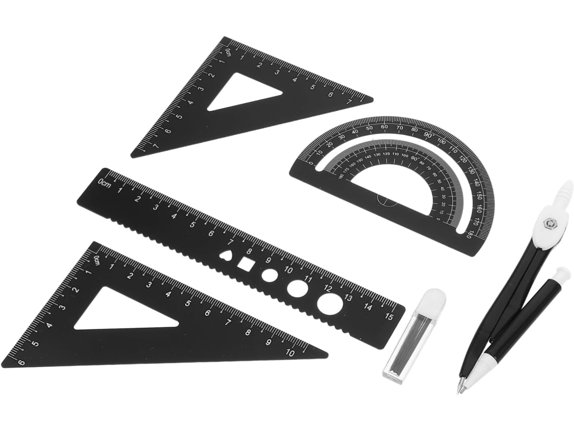 Conjunto De Réguas Multifuncionais De Metal, Tamanho Compacto, Liga De