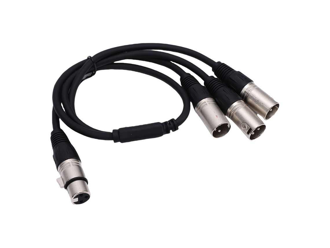 Cabo Divisor Xlr Cabo Divisor Y de Xlr Fêmea de 3 Pinos para 3 Machos EOOCOO (transmissão de Sinal Balanceado, Divisão em 3 Vias)