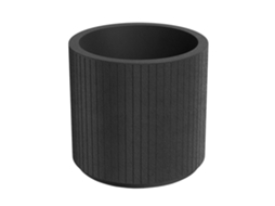 Vaso De Flores Redondo Rotomoldado Well Home Coro, Carvão Ø48x45