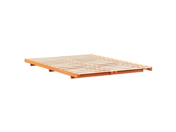 Conjunto 1 Estrutura Da Cama Vidaxl Castanho Madeira De Pinho Maciça (140 X 220 Cm)
