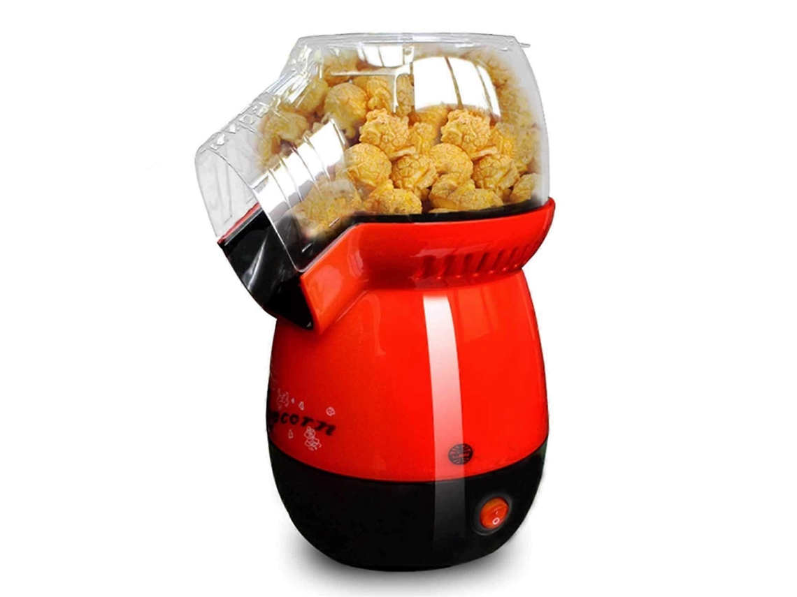 Pipoqueira De Ar Quente De 1100 W, Preparo Rápido Em 3 Minutos, Ideal Para Lanches Saudáveis, Com Copo Medidor.