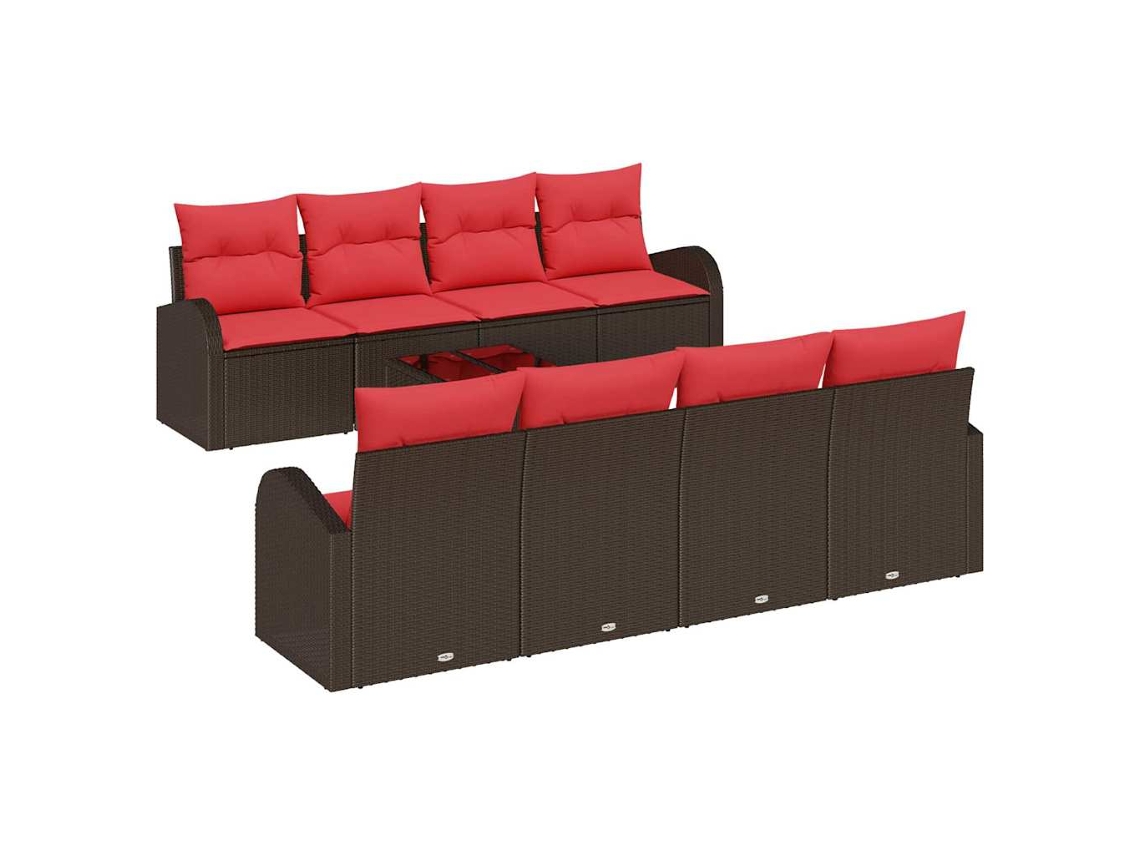 Maison Exclusive - Conjunto De Sofás 9 Unid. 8-número De Lugares Bege E Vermelho