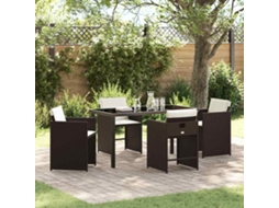 Vidaxl Conjunto De Jantar Para Jardim 5 Unid. Castanho Vime Pe