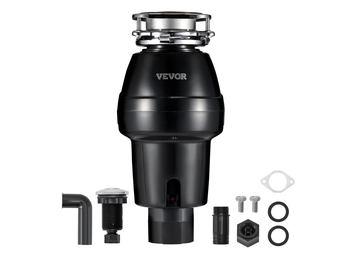 Descarte de lixo VEVOR 3/4 HP 3600 RPM 3 parafusos 185 x 185 x 370 mm preto