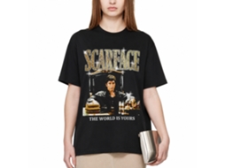 Rockinstone Scarface Movie Gold Logo Black Adult T-shirt Size:xl