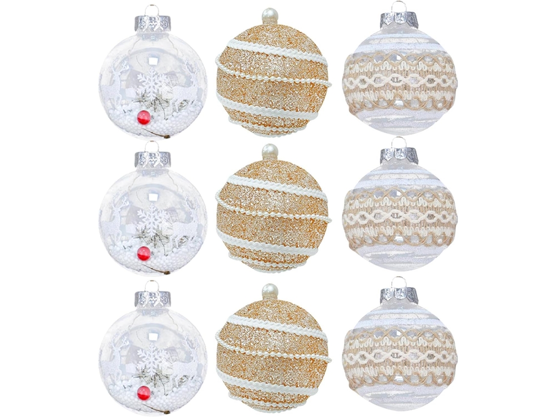 Conjunto De 9 Enfeites Para Árvore De Natal, Decoração Sazonal |