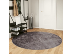 Vidaxl Tapete Lavável Ø 200 Cm Cinzento