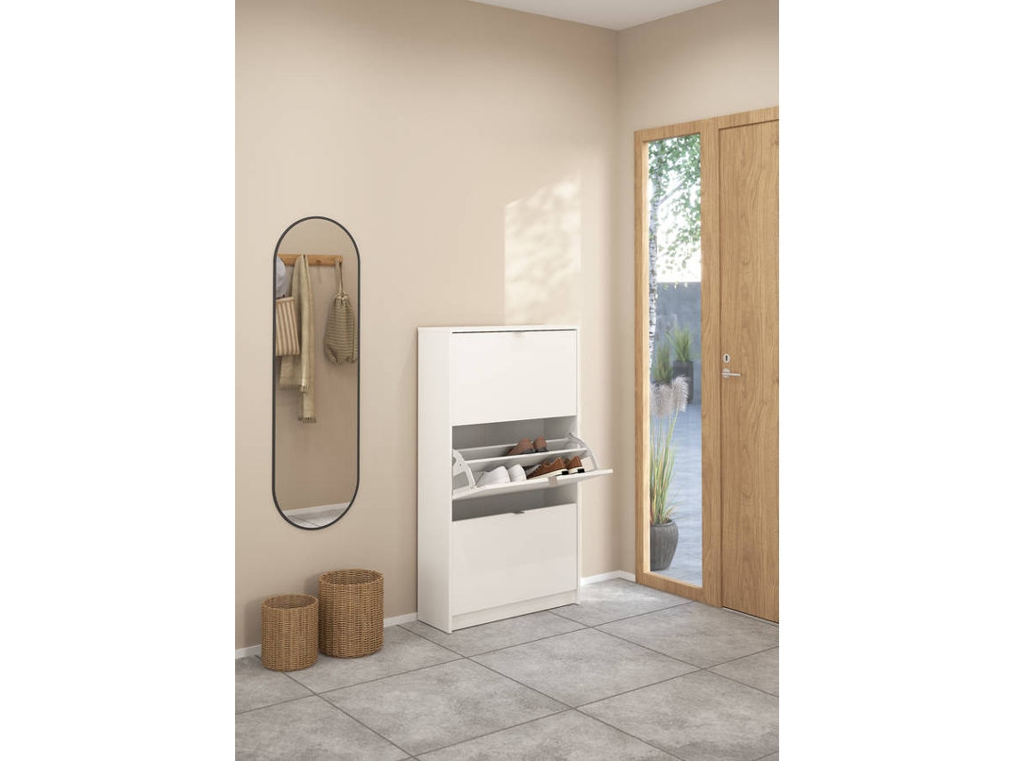 Sapateira TVILUM 3 Portas e 2 Layers Branco (70.3 x 24.05 x 123.6 cm)