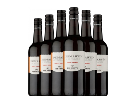 Vinho fortificado DÍEZ MÉRITO Pemartín Amontillado Palomino Fino Jerez-Xérès-Sherry (0.75 L - 6 Unidades)