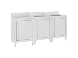 Vidaxl Armários C/ Lava-louça Cozinha Comercial 3 Pcs Aço Inoxidável