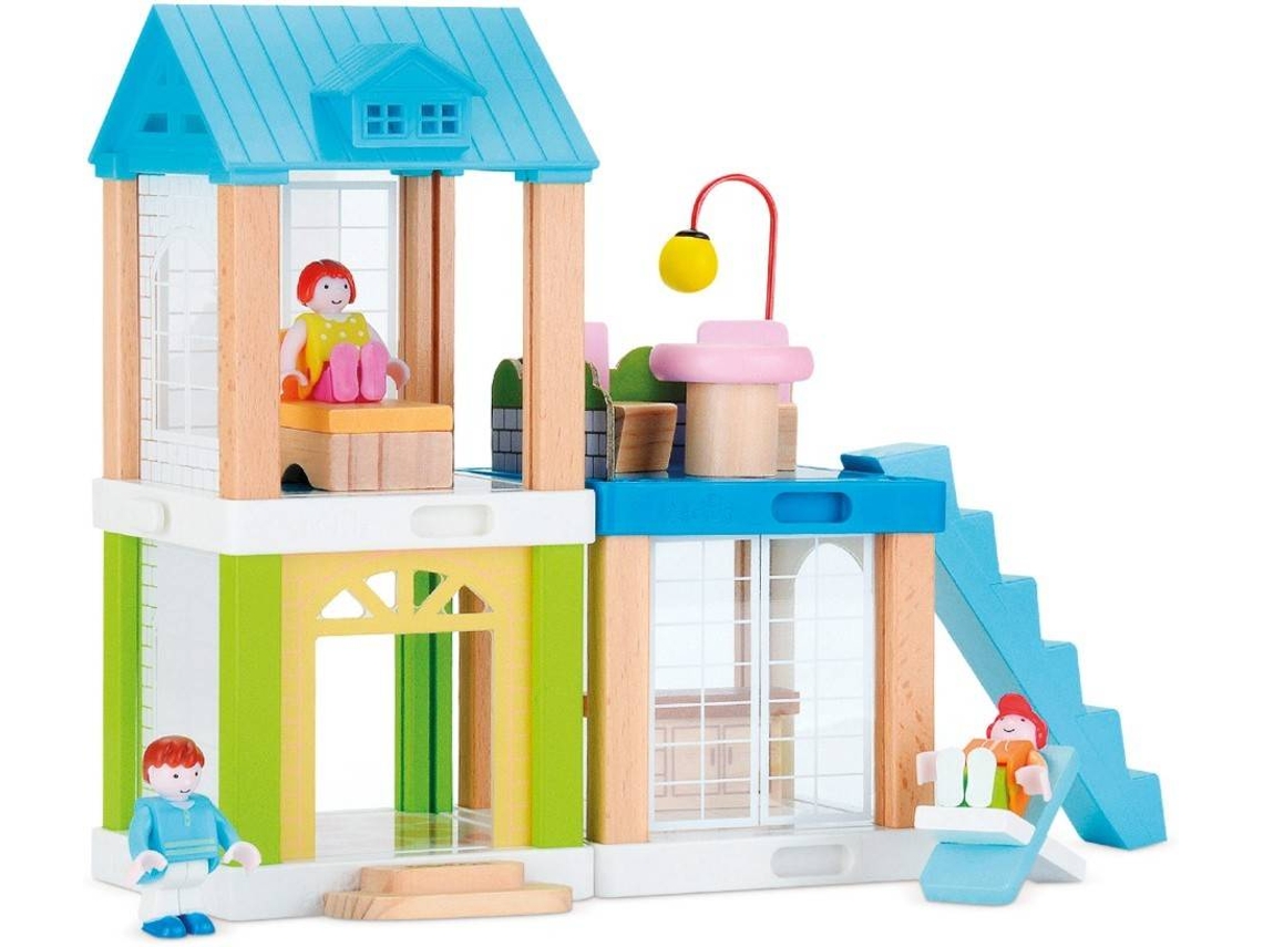 Jogos de Madeira WOOMAX Casa de bonecos modular 37 peças