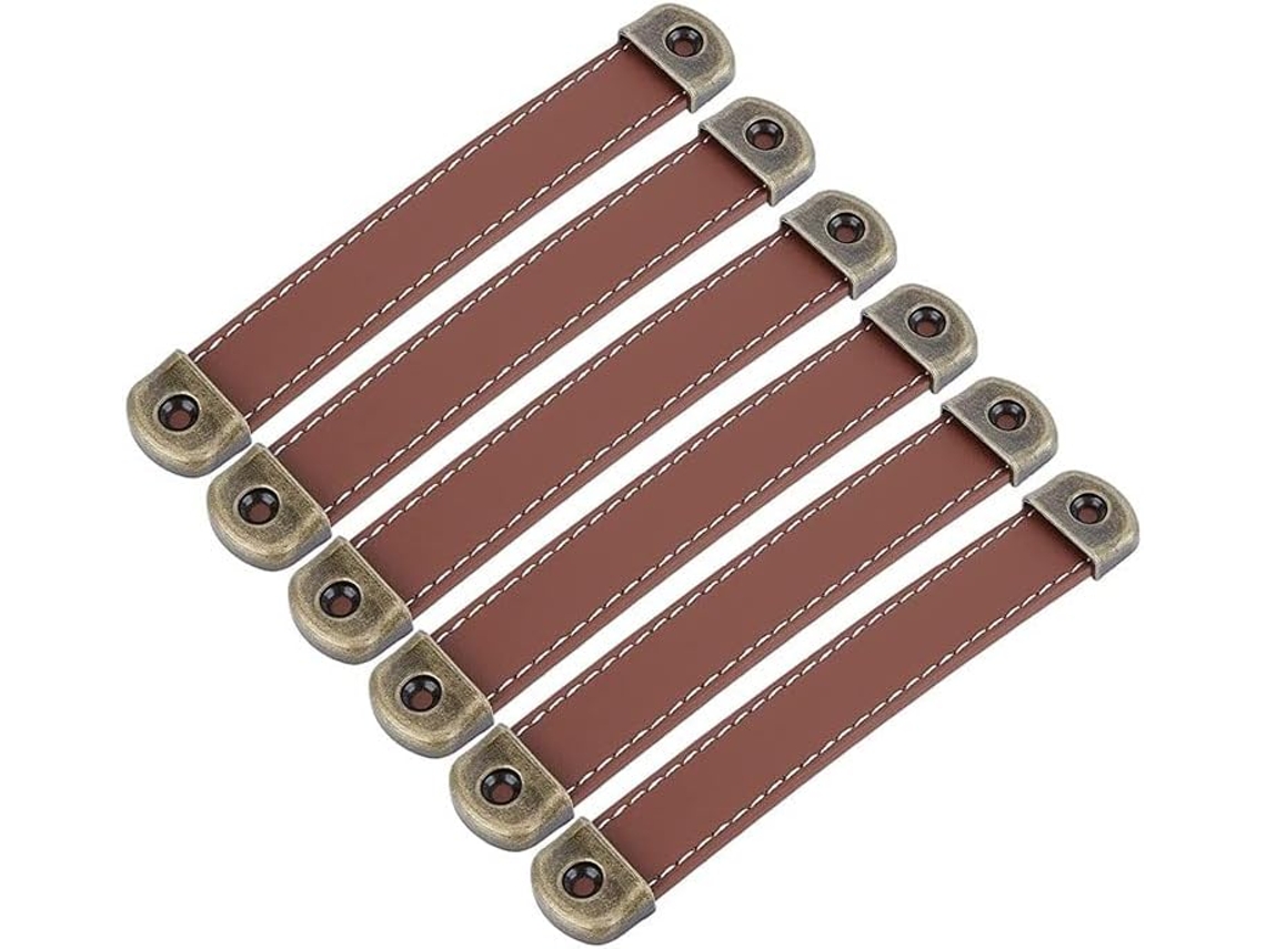 Puxadores Para Móveis, Conjunto De 6, Couro Vintage Para Móveis, Cabi