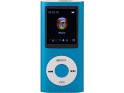 Reprodutor de MP3/MP4, 8 horas de mixagem de som HiFi sem perdas de alta qualidade, chip de redução de ruído, tempo de reprodução em sete visualizações (azul)