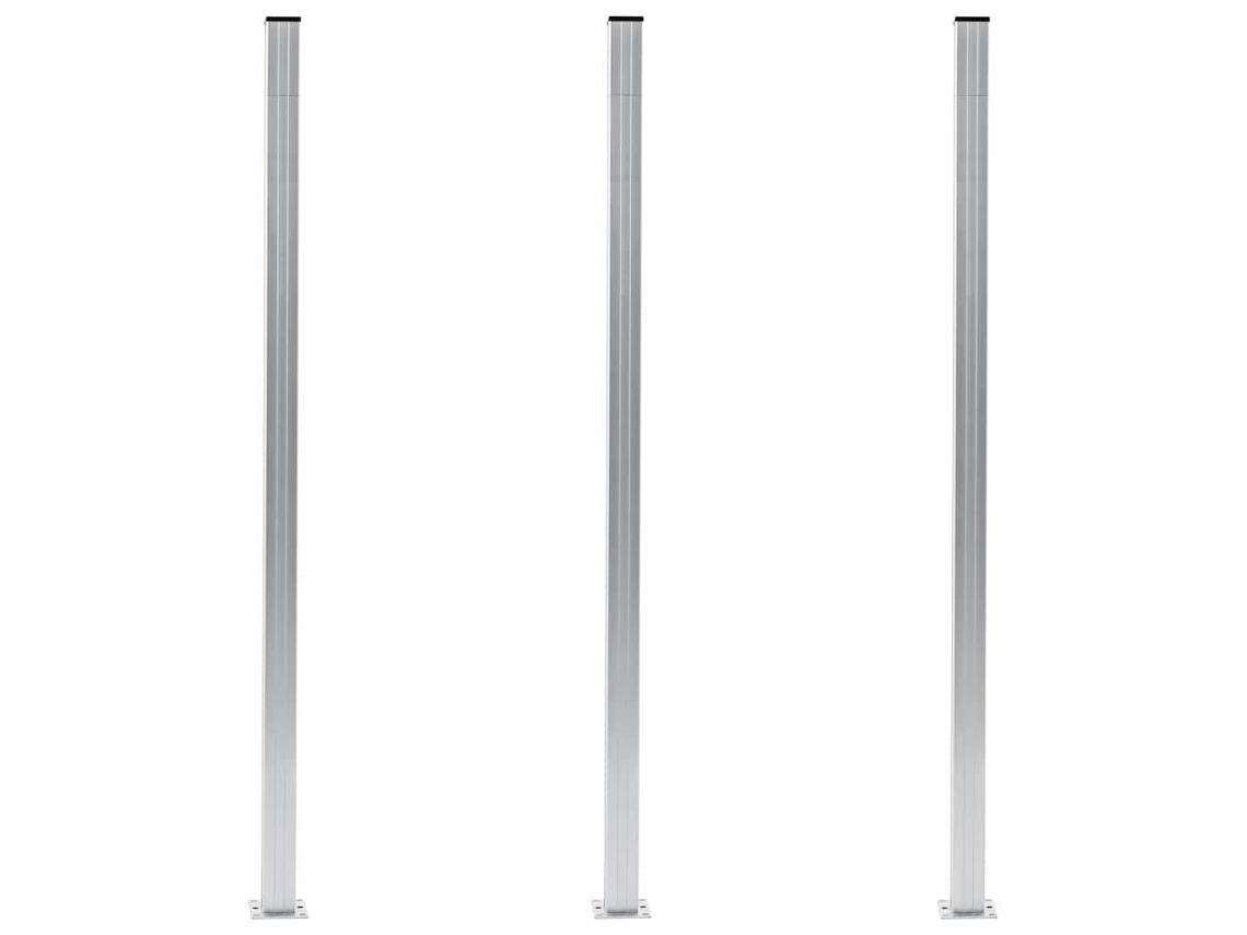 Vidaxl Postes De Cerca 3 Pcs Alumínio 185 Cm