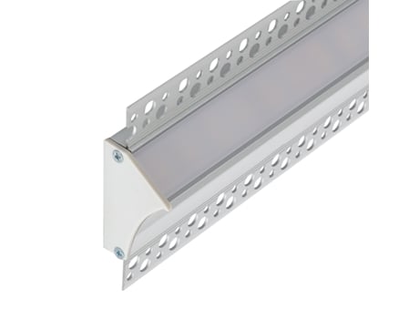Perfil de Alumínio Rebaixado para Gesso Cartonado / Gesso Cartonado com Cobertura Contínua para Fitas de LED até 20mm Alumínio 30 M Semitransparente