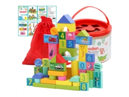 Primerox blocos de Construção de Madeira Coloridos Letras Números 50pcs Brinquedo para Crianças