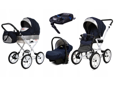 Carrinho de Bebé Multifuncional BABYLUX ROSSO 4 Em 1 -Blue shine - Ajustável e dobrável Construção leve em alumínio - Acessórios