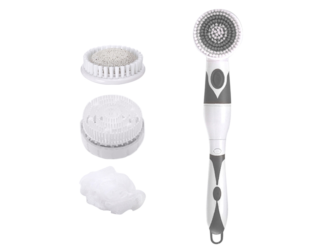Primerox escova Elétrica de Banho Impermeável 4 em 1 com Cabo Longo 4 Cabeças Massagem Corporal Ipx6