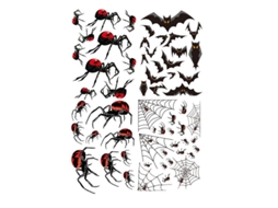 2026 calcomanías de Morcegos e Aranhas para Decoração de Halloween, 59 Peças, 4 Folhas, Adesivos Reutilizáveis