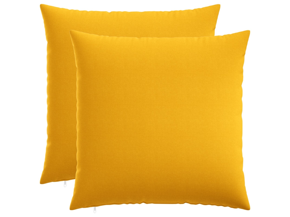 Vidaxl Almofada Com Travesseiro Heerlen 2 Unid. Amarelo Claro Tecido