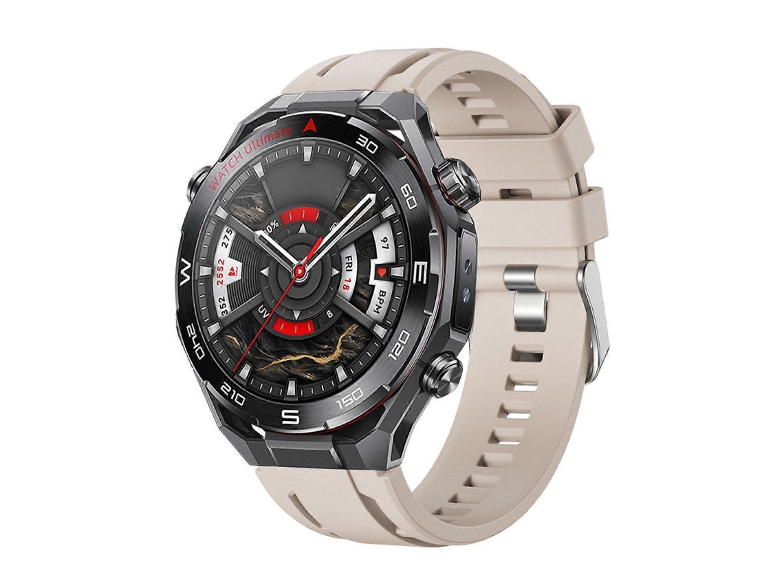 Pulseira De Silicone Prateada Com Fecho De Botão De Pressão Para Huawei Watch Ultimate 2.