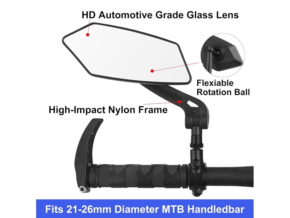 Espelho Retrovisor Esquerdo Para Bicicleta Xanes Dh005 Amplo Alcance Alta Definição Ajustável Para Bicicletas Elétricas Scooters E Motocicletas