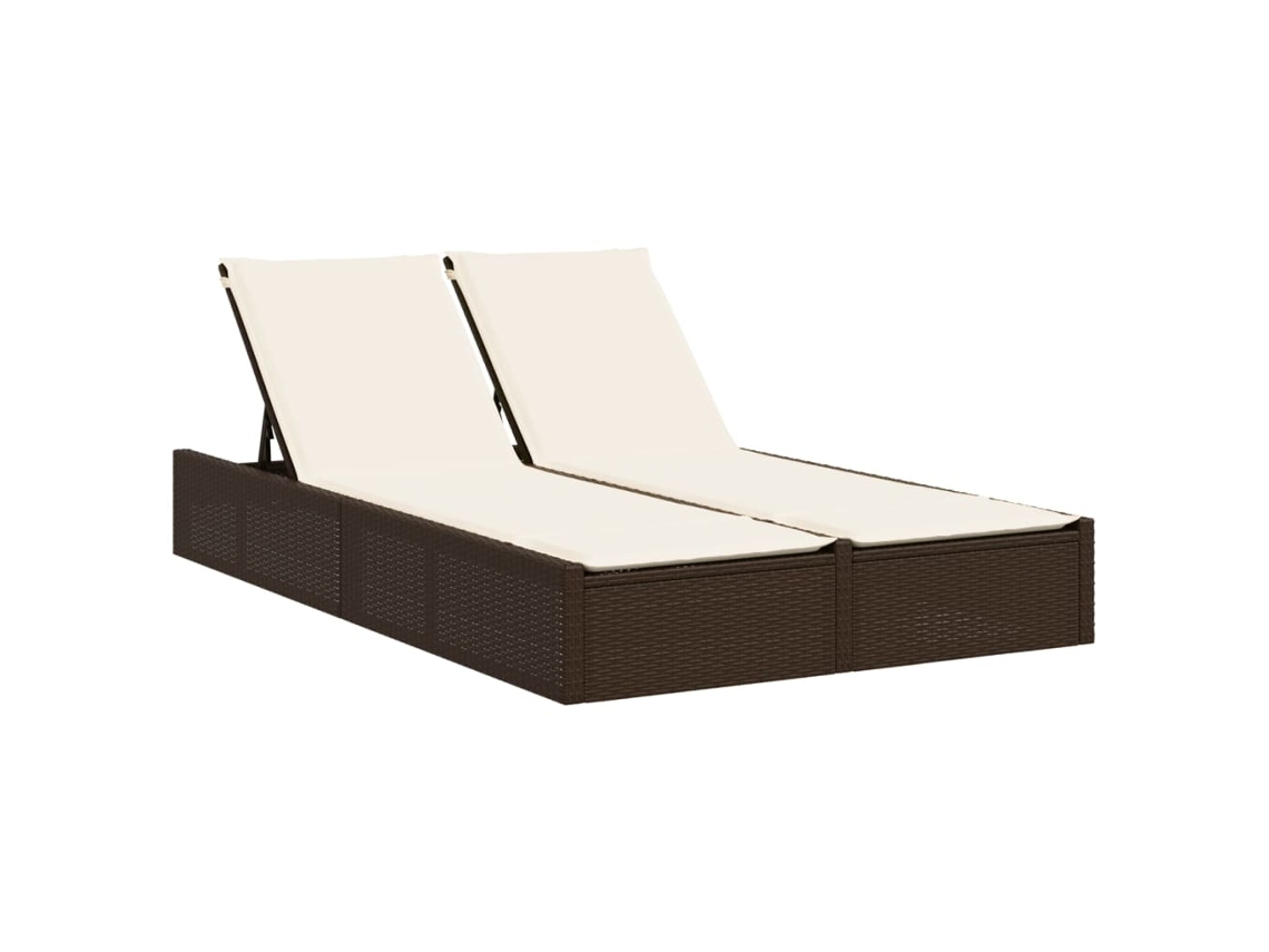 Double Sun Lounger, Double Sun Loungers Vidaxl Marrom Rattan / Vime (n/a)