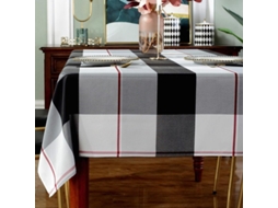 2026-mantel Retangular De Poliéster Estampado Com Quadros Antimanchas Antiarrugas Resistente 52x70" Cinza