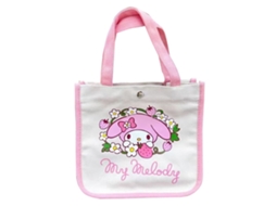 Bolsa Bento de Lona com Alça de Cachorro Fofo para Lanche Escola Trabalho Rosa S/MARCA
