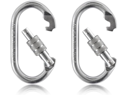 Conjunto de 2 Mosquetões de Escalada em Formato O, 23 Kn, Aço Liga, Com