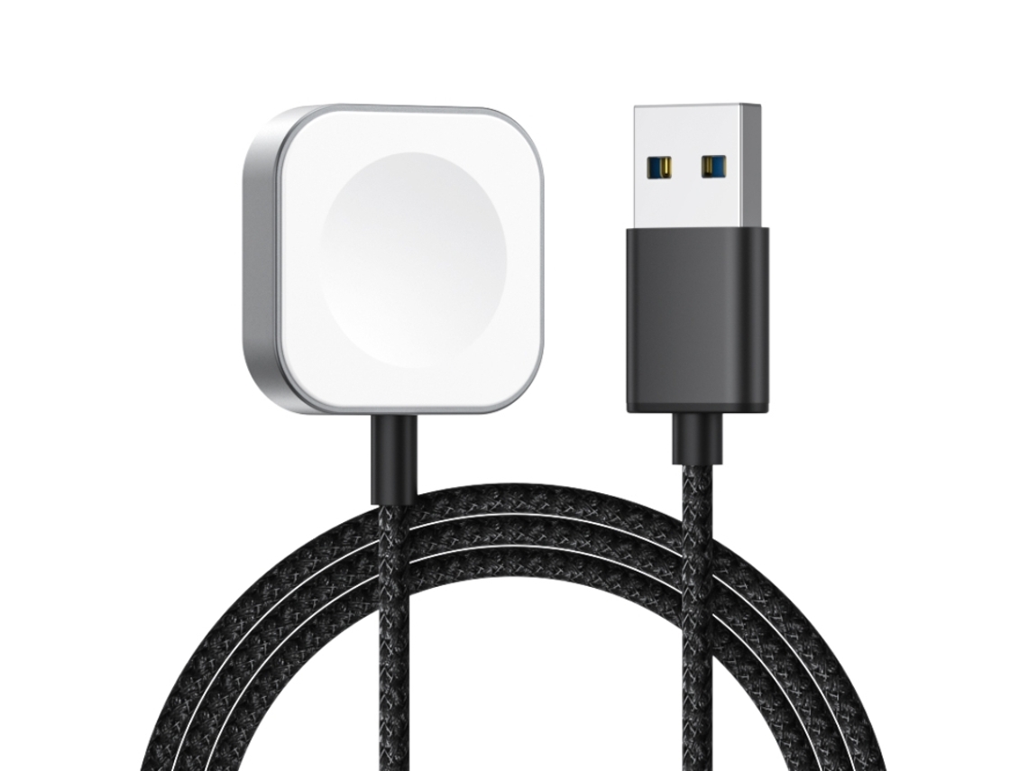 Carregador Magnético Sem Fio De Carga Rápida Com Interface Usb Para Apple Watch Se 1 Preto