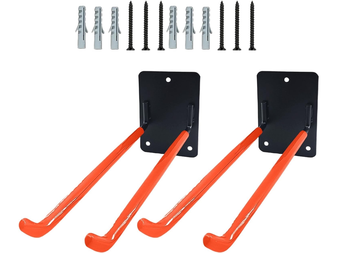 Conjunto De 2 Ganchos De Parede Reforçados De 25 Cm (10 Polegadas) Para Pendurar Escadas E Pneus.
