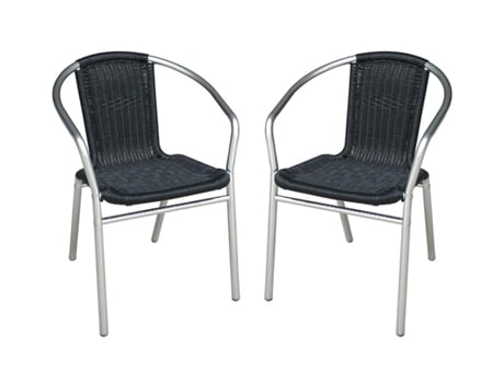 Cadeiras de Jardim VENTE-UNIQUE Fizz (Preto - Resina - 72x54x53 cm)
