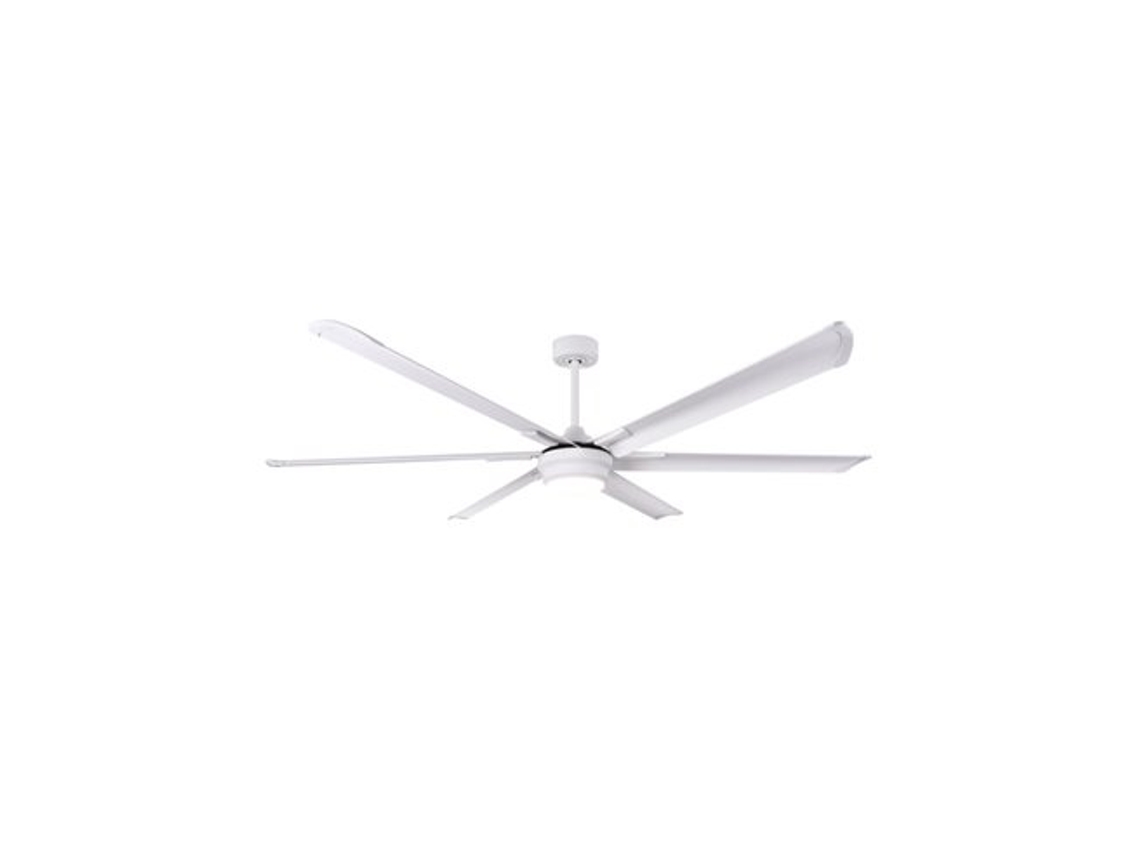 Ventilador Marea Dc 30W Branco 6 Lâminas de Alumínio 198D 6 Velocidades 3 Cores 3250Lm Remoto Memória Temporizador FABRILAMP