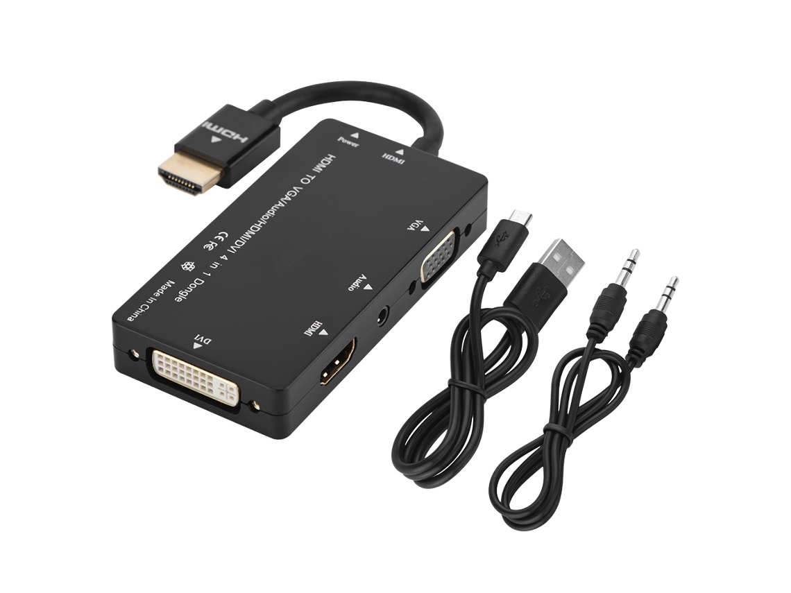 Conversor Hdmi (hdmi Para Dvi Vga 4-em-1 Multi-interface)