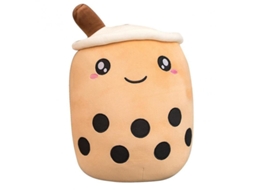 Muñeco De Peluche De Té De Burbujas Con Cara Sonriente 24/35/50/70cm Qyg Para Decoración Y Regalo 35 Cm Marrón
