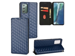Capa De Celular De Couro Com Textura De Grade Cúbica