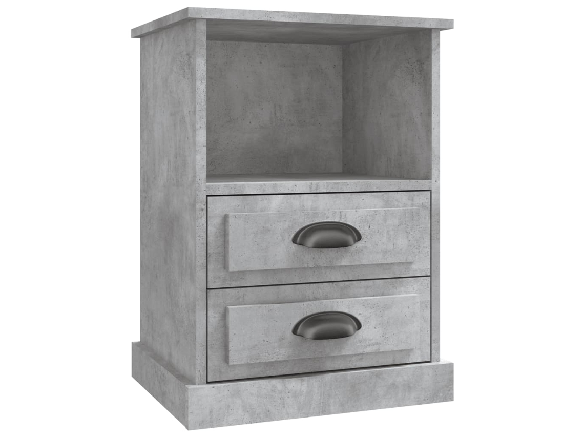 Bedside Cabinet, Bedside Cabinets Vidaxl Cinzeto Madeira Processada (n/a)