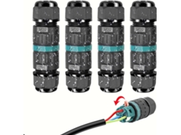 Conector Elétrico À Prova D'água Ip68, Saída Para Cabo De 3 Fios