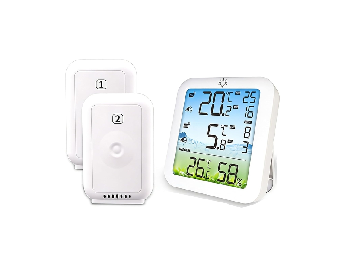Lurelia Termo-higrómetro Com Sensor, Para Frigorífico E Congelador, Alta Precisão, Visor Fácil Leitura, Sem Fios, Alarme Sonoro, Base Magnética