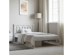 Estrutura De Cama Em Metal Com Cabeceira 107x203 Cm Branco