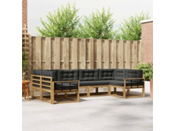 Vidaxl Conjunto De Sofás Para Exterior 6 Unid. Branco E Antracite