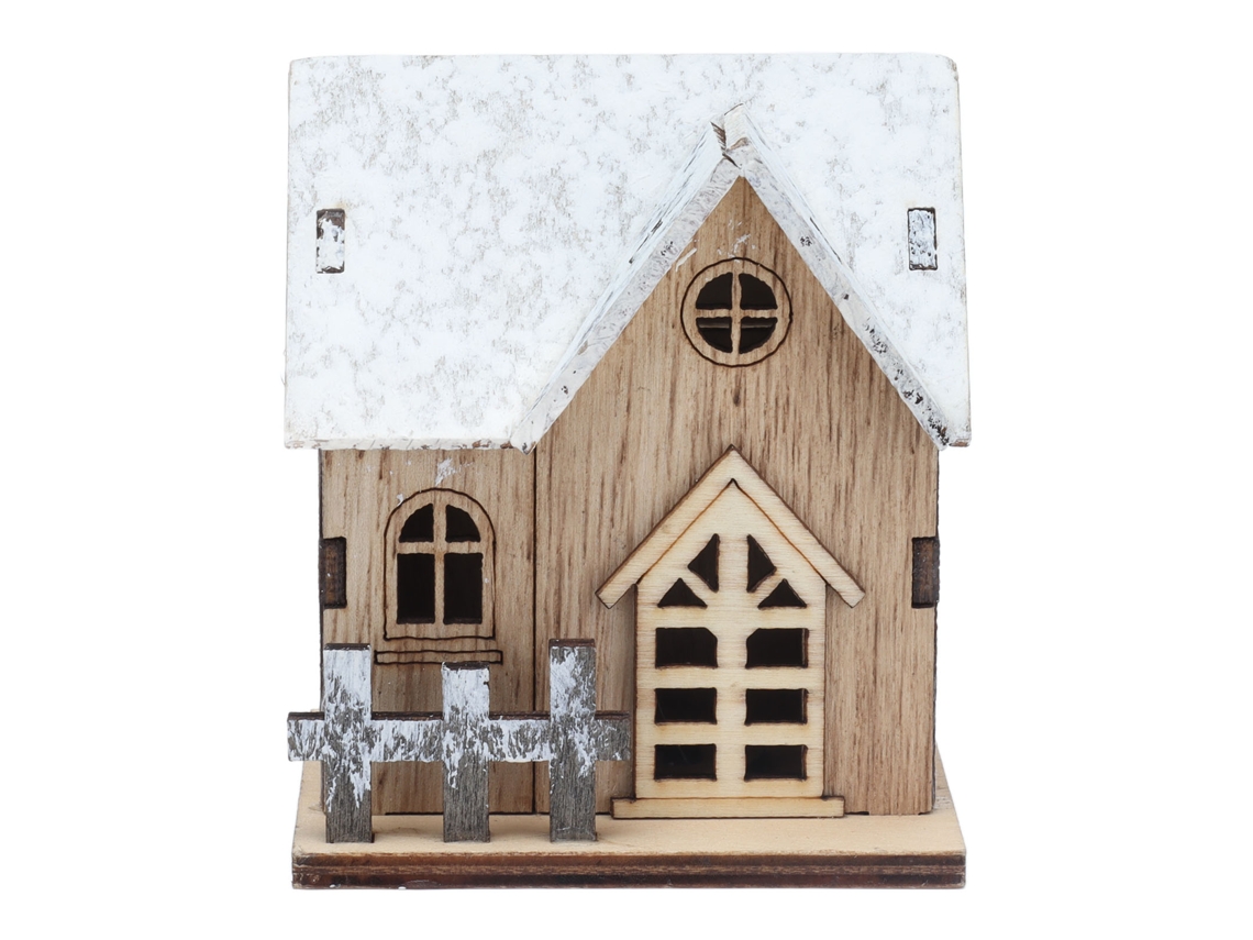 Casita De Muñecas Navideña De Madera Con Led, Accesorios De Navidad Para Miniatura